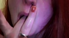 thick cum redhead cumplay