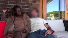 African teen amateur GF porch fucking