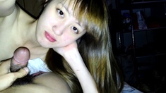 Petite amateur Asian blowjob