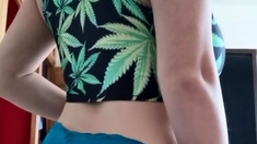 Amateur striptease and Solo masturbation