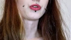 Amateur brunette Michelle with small tit