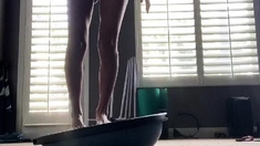Amateur striptease and Solo masturbation