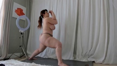 Hot brunette big boobs toying pink pussy