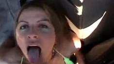 Blowjob cumshot whore gargles pov bukkake fetish cum