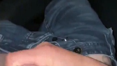 Close up big cock handjob