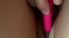 Amateur double toy masturbation