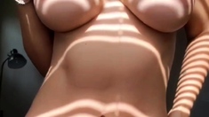 Big boob brunette masturbates on webcam