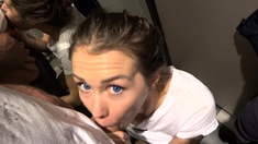 Amateur teen blowjob and cumshot from a guy