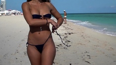 Public beach cook jerking and fucking