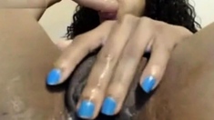 Black Girl Uses Sex Toy on Her Wet Pussy
