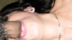 Interracial blowjob my wife front me