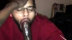 Big Black Cock Blowjob By Amateur Dick Gobbler