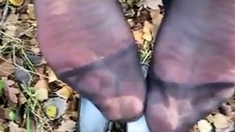 cum on german milf nylon soles