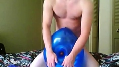 Blue geo balloon humping fuck cum