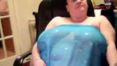 Ugly and obese granny exposes her disgusting fat body