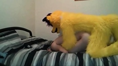 Skinny Twink Fucked By Mascot