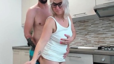 hottest blonde milf in kitchen